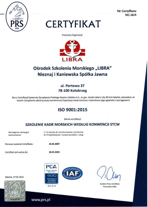 Certyfikat ISO 9001
